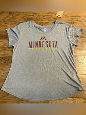 Rivalry Threads Gray Minnesota Gophers Tee with Maroon and Gold Logo
